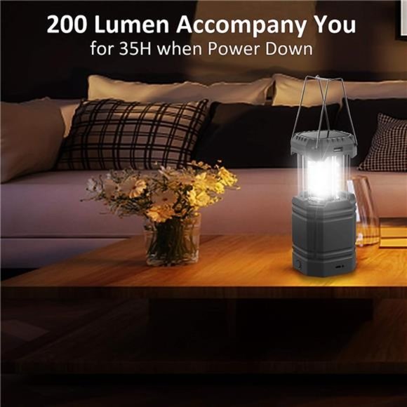 3000 Large Capacity Hand Crank Solar Camping Lantern, Portable Ultra Bright LED - Picture 3 of 6